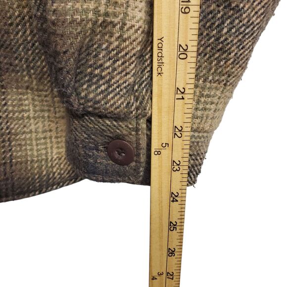 Vintage DASH CLASSICS Jacket Mens Large Beige Plaid Flannel Shacket Quilted Hunt - Picture 6 of 11